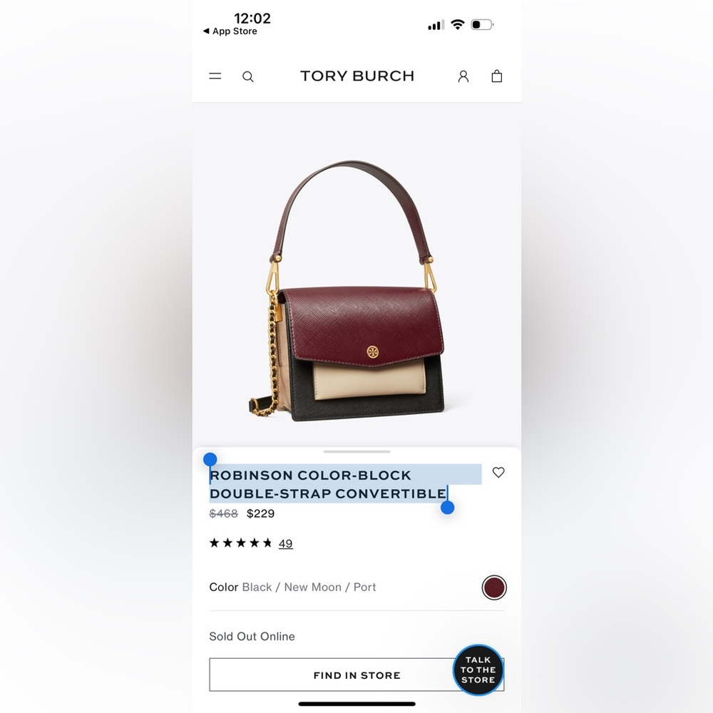 Tory ROBINSON COLOR-BLOCK DOUBLE-STRAP CONVERTIBLE